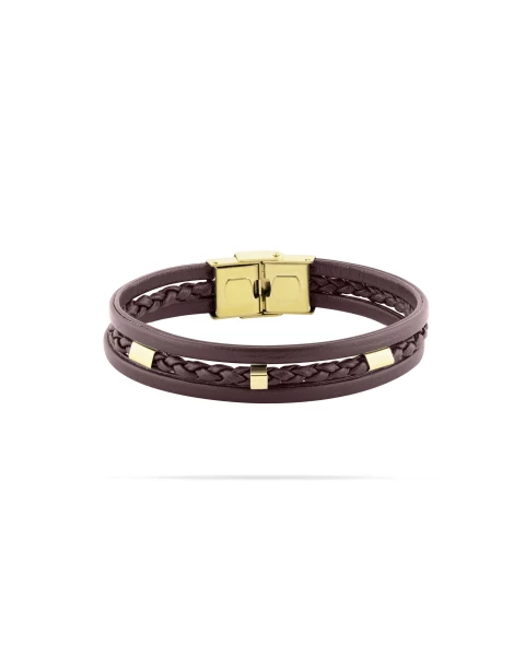 Leather Woven Bracelet Brown